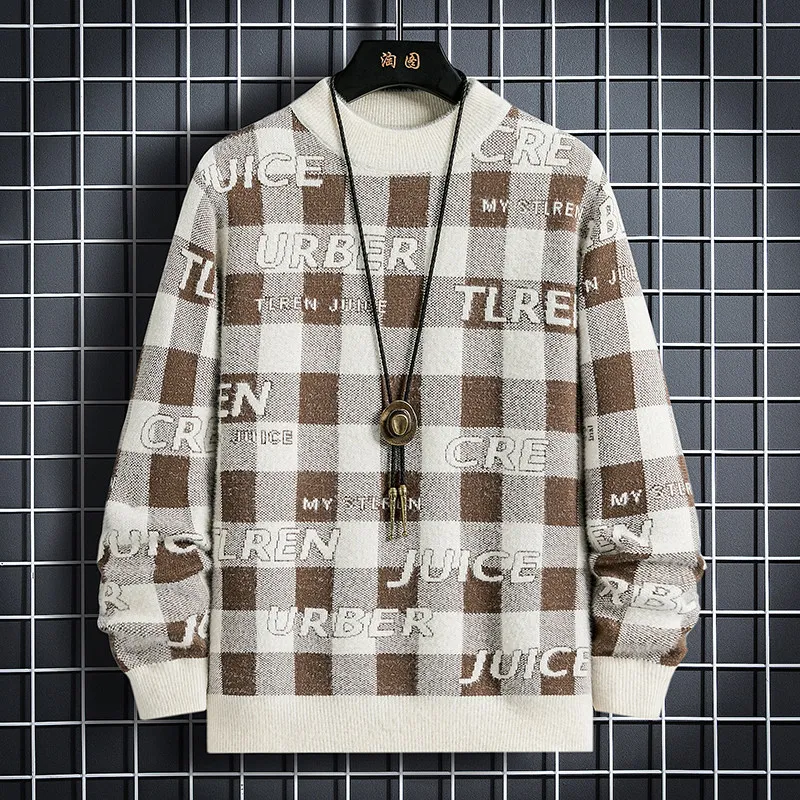 Осень-зима, мужской модный повседневный вязаный свитер с высоким воротником, клетчатый базовый слой, топ Thiened Long Sve
Осень-зима, мужской модный повседневный вязаный свитер с высоким воротником, клетчатый базовый слой, топ Thiened Long Sve