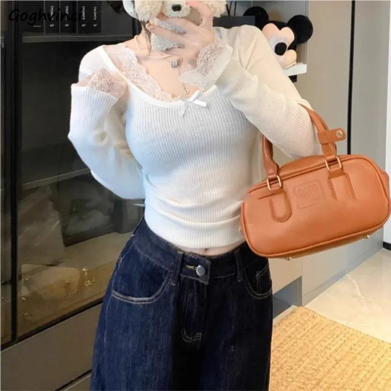 Pullovers Women Gentle Stylish Ins Knitted Slim Fit All-match Lace Spliced Trendy Harajuku Sweet Spicy Girls Autumn Long Sleeve
Pullovers Women Gentle Stylish Ins Knitted Slim Fit All-match Lace Spliced Trendy Harajuku Sweet Spicy Girls Autumn Long Sleeve