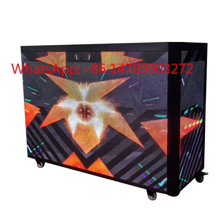 Portable DJ Booth with LED Video Wall Display Screen Facade Desk Stand Table Flight Case for DJ Use Digital Signage Displays
Portable DJ Booth with LED Video Wall Display Screen Facade Desk Stand Table Flight Case for DJ Use Digital Signage Displays