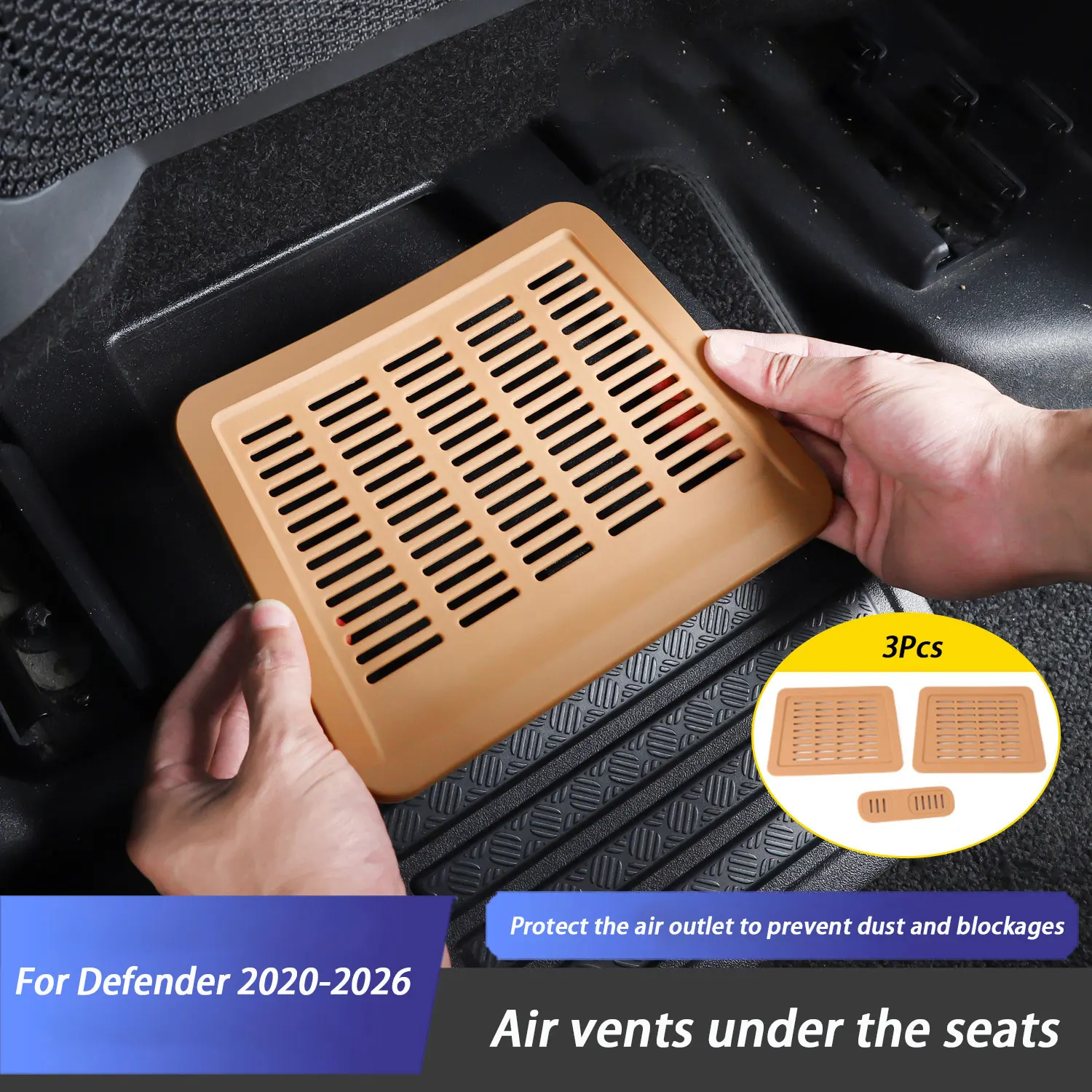 Silicone Car Interior Under Seat Air Vent Cover Protector for Land Rover Defender 90 110 2020-2026 Accessories
Silicone Car Interior Under Seat Air Vent Cover Protector for Land Rover Defender 90 110 2020-2026 Accessories
