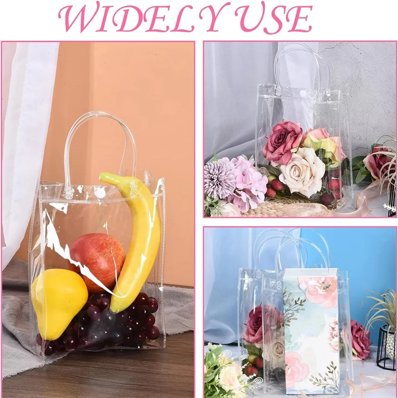 10Pcs Transparent Gift Bags With Handles Waterproof PVC Shopping Bags For Jewelry Candy Perfume Christmas Gift Wedding Durable
10Pcs Transparent Gift Bags With Handles Waterproof PVC Shopping Bags For Jewelry Candy Perfume Christmas Gift Wedding Durable