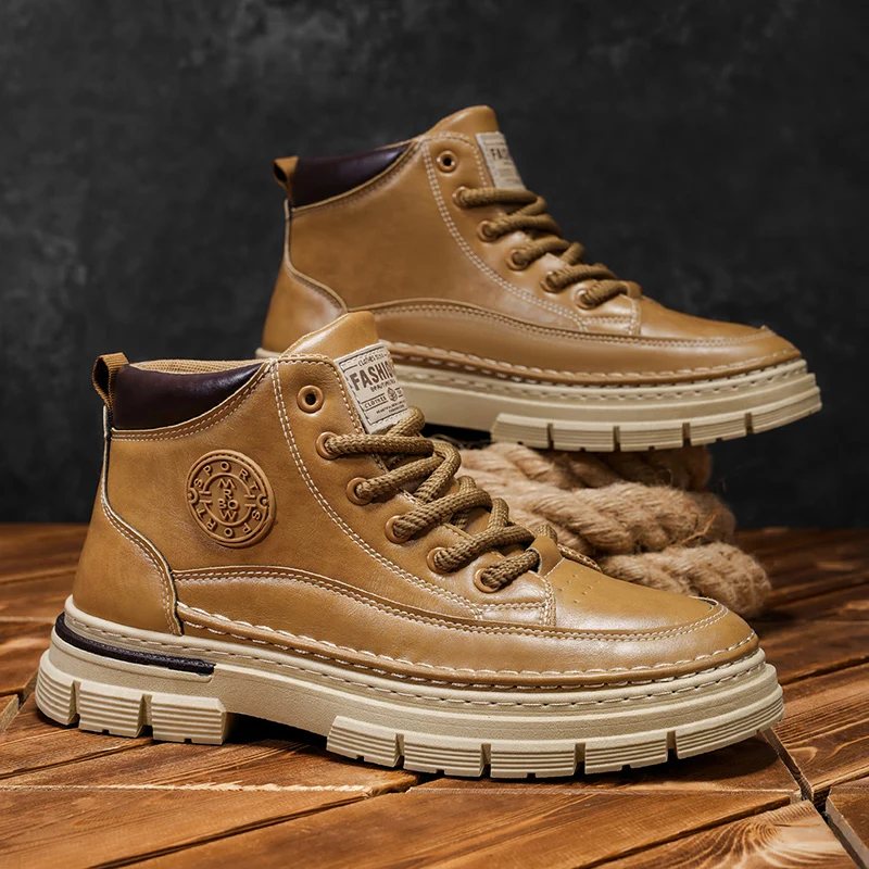 Мужские осенние походные ботинки. Мужская рабочая обувь в британском стиле. Модные повседневные мужские высокие универсальные ботинки на платформе Botas Para Hombre.
Мужские осенние походные ботинки. Мужская рабочая обувь в британском стиле. Модные повседневные мужские высокие универсальные ботинки на платформе Botas Para Hombre.