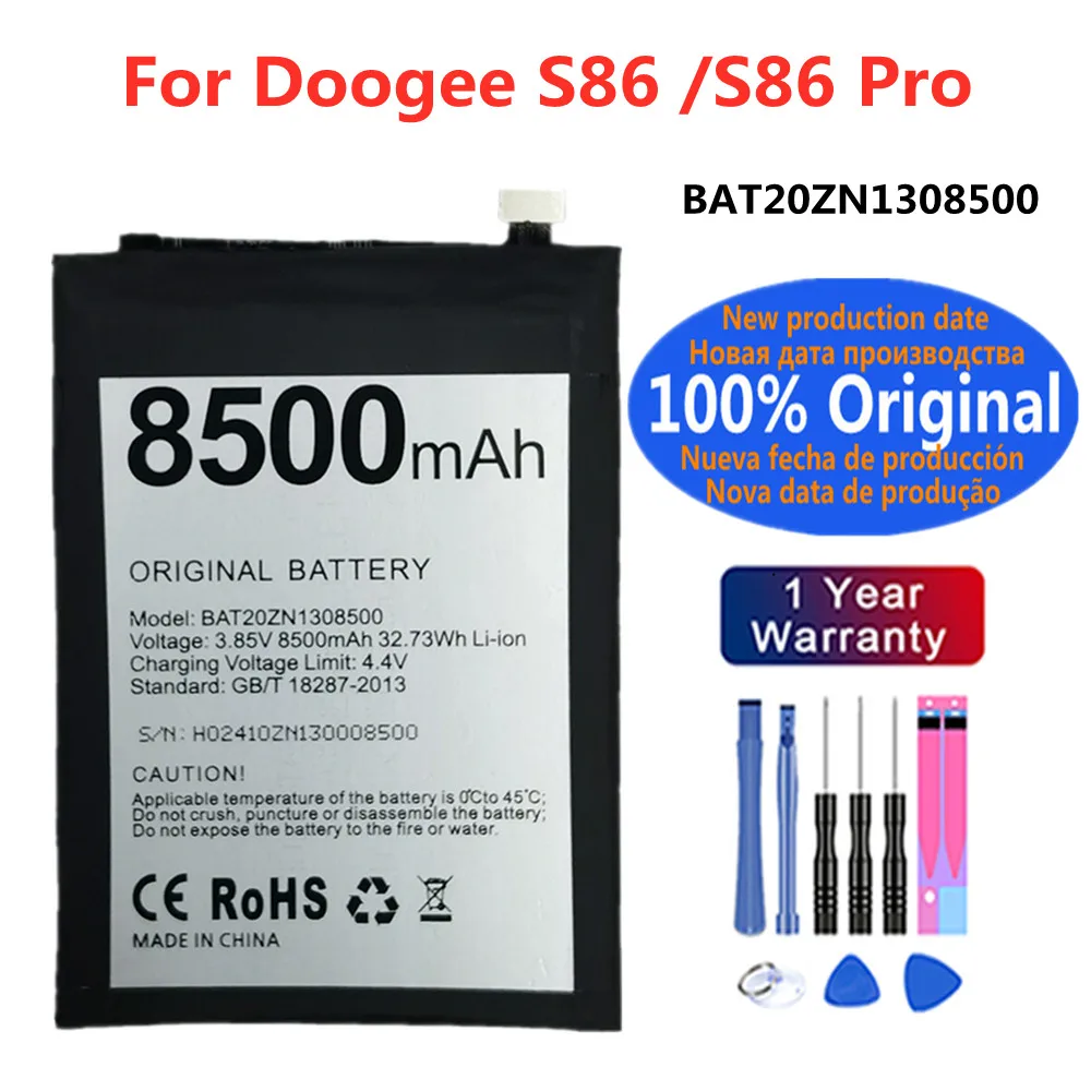 8500 мАч BAT20ZN 1308500 Оригинальный аккумулятор для телефона DOOGEE S86 Pro S86pro, аккумулятор + бесплатные инструменты
8500 мАч BAT20ZN 1308500 Оригинальный аккумулятор для телефона DOOGEE S86 Pro S86pro, аккумулятор + бесплатные инструменты