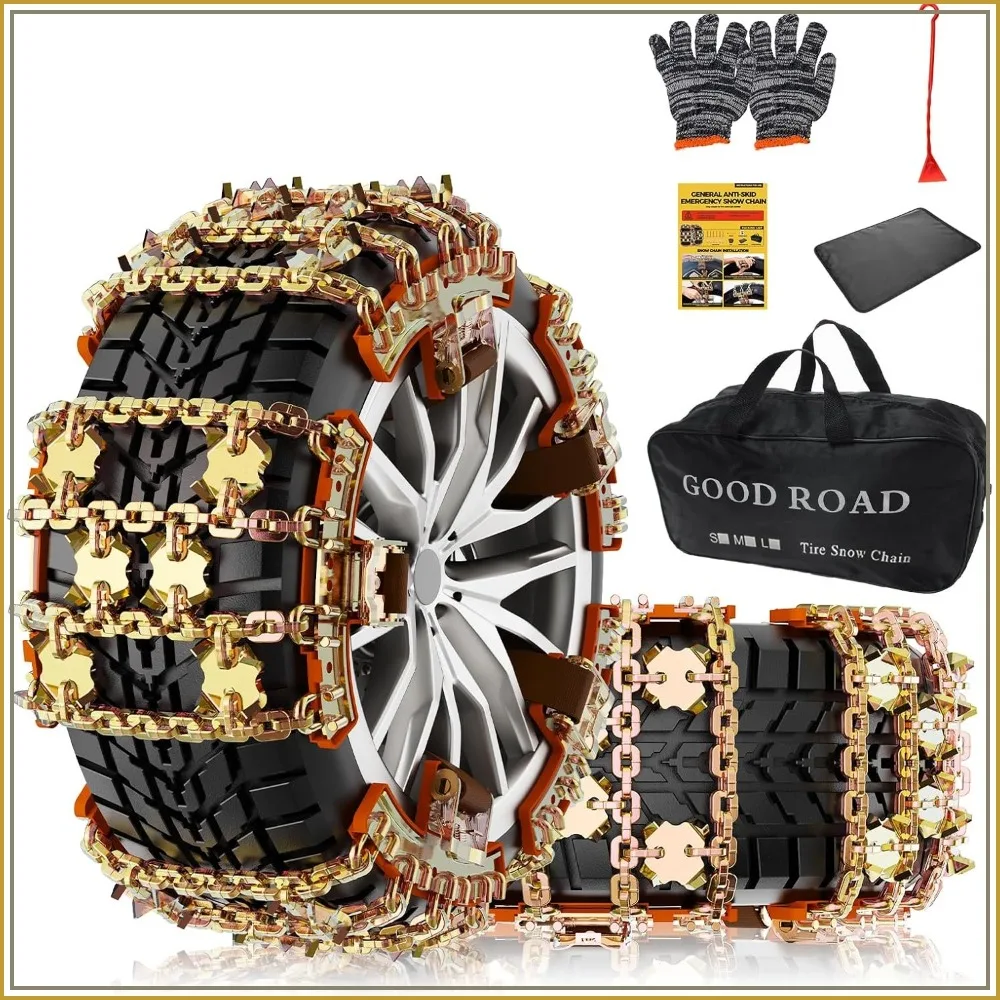 Alloy Steel Tire Chains for Car SUV Pickup Trucks, Adjustable Universal Emergency Snow Chains for 235-285 Tires - Set of 6
Alloy Steel Tire Chains for Car SUV Pickup Trucks, Adjustable Universal Emergency Snow Chains for 235-285 Tires - Set of 6