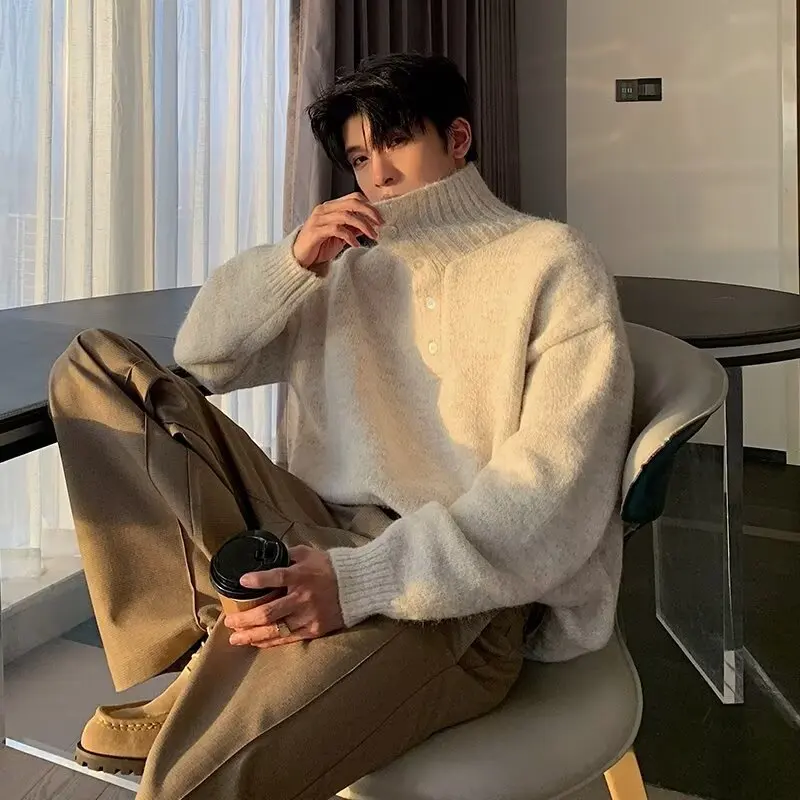 Fur Collar Pullovers Custom Mens Wool Knitted Thermal Thickened Fleece-Lined Warmth Mink Plush Sweaters Jumpers Pullover Tops OL
Fur Collar Pullovers Custom Mens Wool Knitted Thermal Thickened Fleece-Lined Warmth Mink Plush Sweaters Jumpers Pullover Tops OL