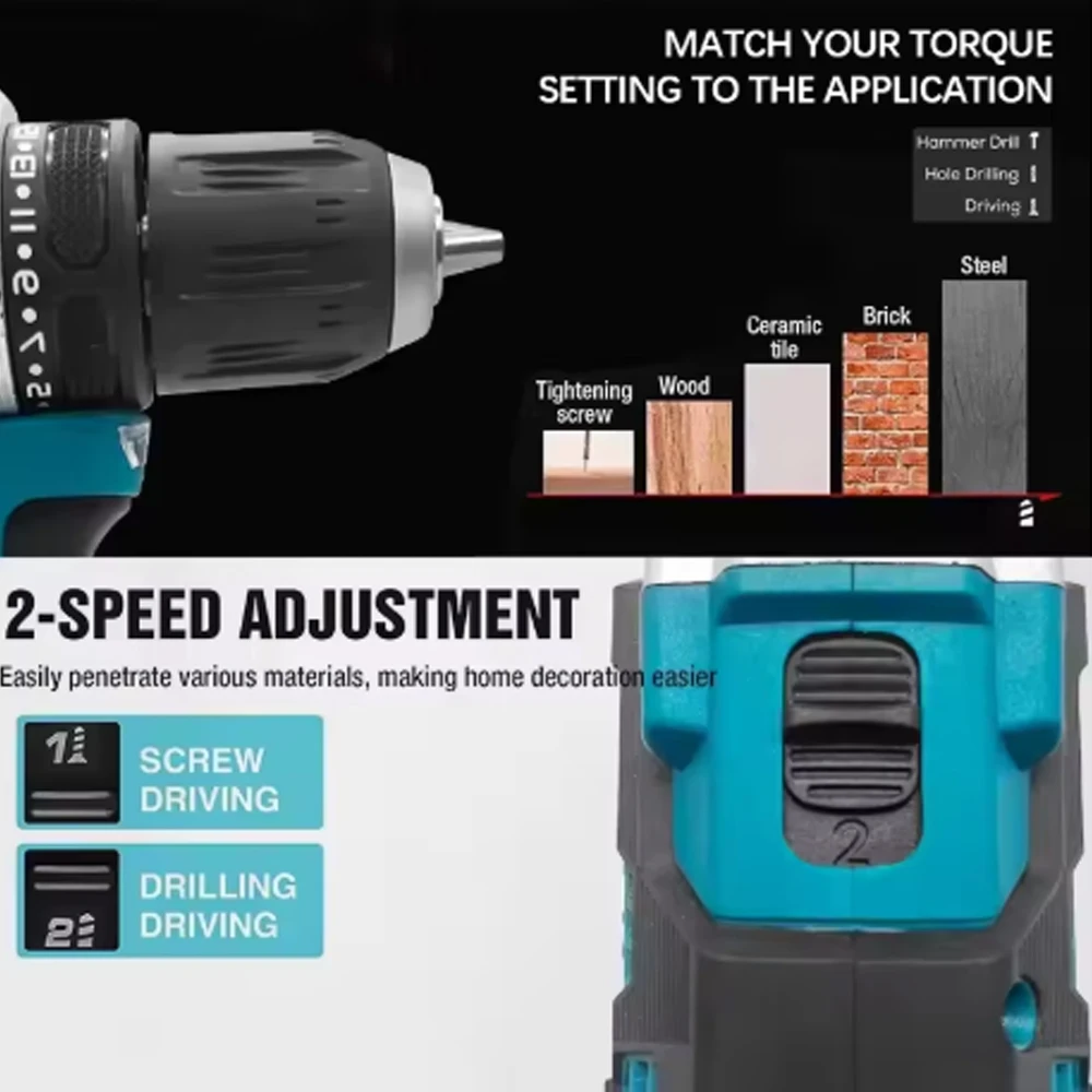 Makita Ddf487 10mm Brushless 18V Lithium Battery Rechargeable Impact Drill High Torque Screwdriver
Makita Ddf487 10mm Brushless 18V Lithium Battery Rechargeable Impact Drill High Torque Screwdriver
