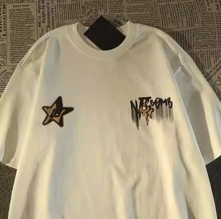 Motorcycle National Trend Retro Star Pure Cotton Short-Sleeved Men and Women Summer New Street Style Trendy Brand
Motorcycle National Trend Retro Star Pure Cotton Short-Sleeved Men and Women Summer New Street Style Trendy Brand