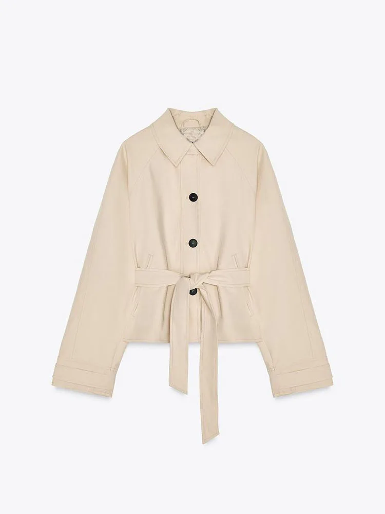 New Arrival Autumn ort Casual Loose Women's Coat with Belt Comfortable Sweet Sle ZA2025 Faion Ladies' Outerwear
New Arrival Autumn ort Casual Loose Women's Coat with Belt Comfortable Sweet Sle ZA2025 Faion Ladies' Outerwear