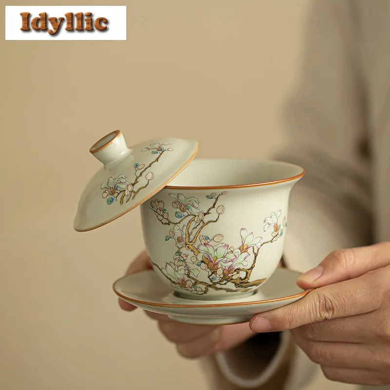 150 мл Ru Kiln Magnolia Gaiwan Boutique Чайная варенька Чайная чаша с крышкой Набор Чайная крышка Чаша Аксессуары для кафе Украшение Ча
150 мл Ru Kiln Magnolia Gaiwan Boutique Чайная варенька Чайная чаша с крышкой Набор Чайная крышка Чаша Аксессуары для кафе Украшение Ча