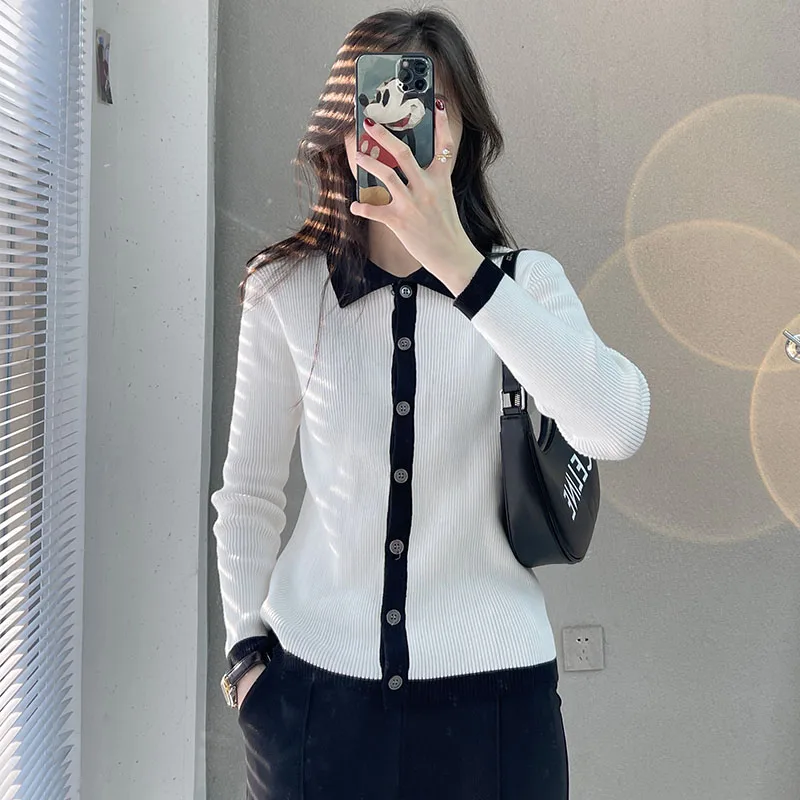 Women's Cardigan Spring/Autumn 100% Cotton Sweater Casual Knitwear Fit Ladies Tops Lapel Splicing Jacket Single Breasted Blouse
Women's Cardigan Spring/Autumn 100% Cotton Sweater Casual Knitwear Fit Ladies Tops Lapel Splicing Jacket Single Breasted Blouse