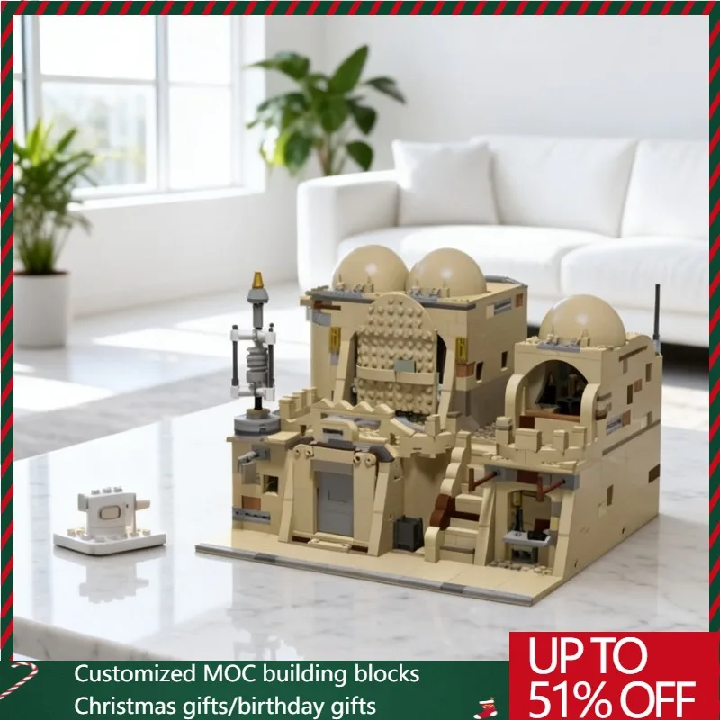 NEW 1521PCS Star Battle Movie MOC Mos Eisley Cantina Model DIY Creative Ideas Child Toy Assembly Puzzle Birthday Creative Gift
NEW 1521PCS Star Battle Movie MOC Mos Eisley Cantina Model DIY Creative Ideas Child Toy Assembly Puzzle Birthday Creative Gift
