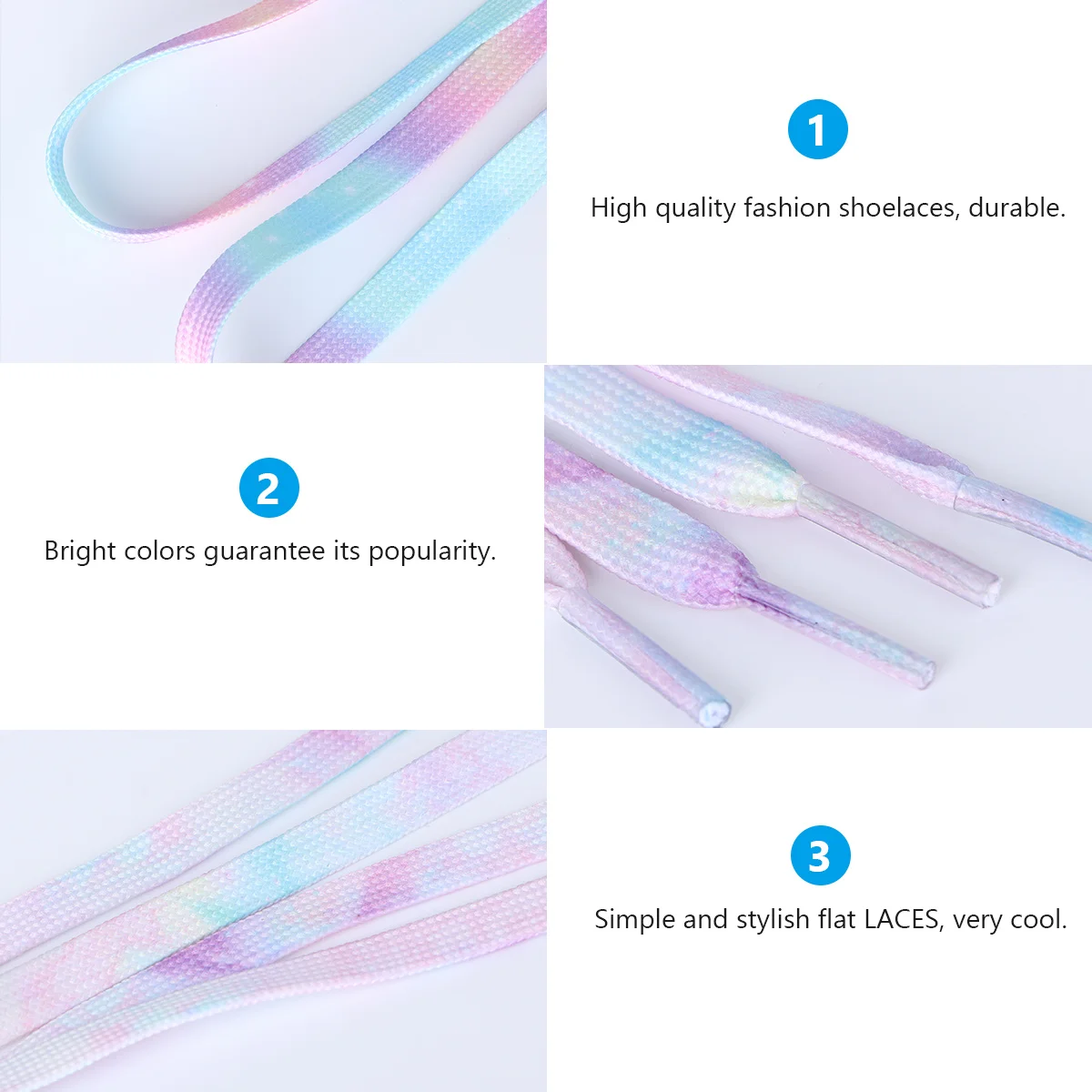 Gradient Colorful Shoelaces 2 Pairs Flat Laces for Sneakers Trainers Durable Polyester Casual Athletic Shoe Strings
Gradient Colorful Shoelaces 2 Pairs Flat Laces for Sneakers Trainers Durable Polyester Casual Athletic Shoe Strings