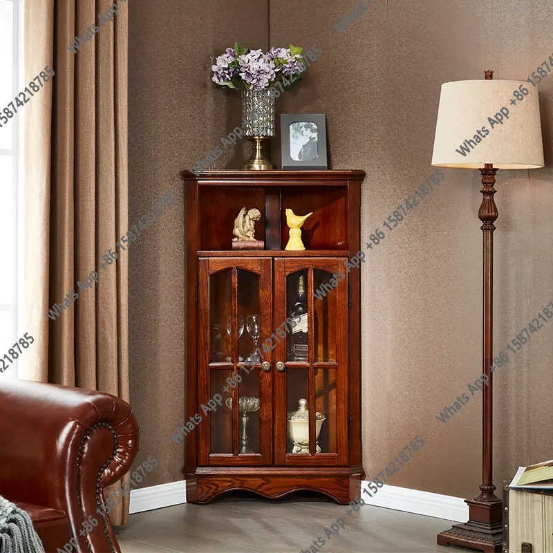 American all solid wood living room corner wall triangular multi-functional small storage wine cabinet designer
American all solid wood living room corner wall triangular multi-functional small storage wine cabinet designer