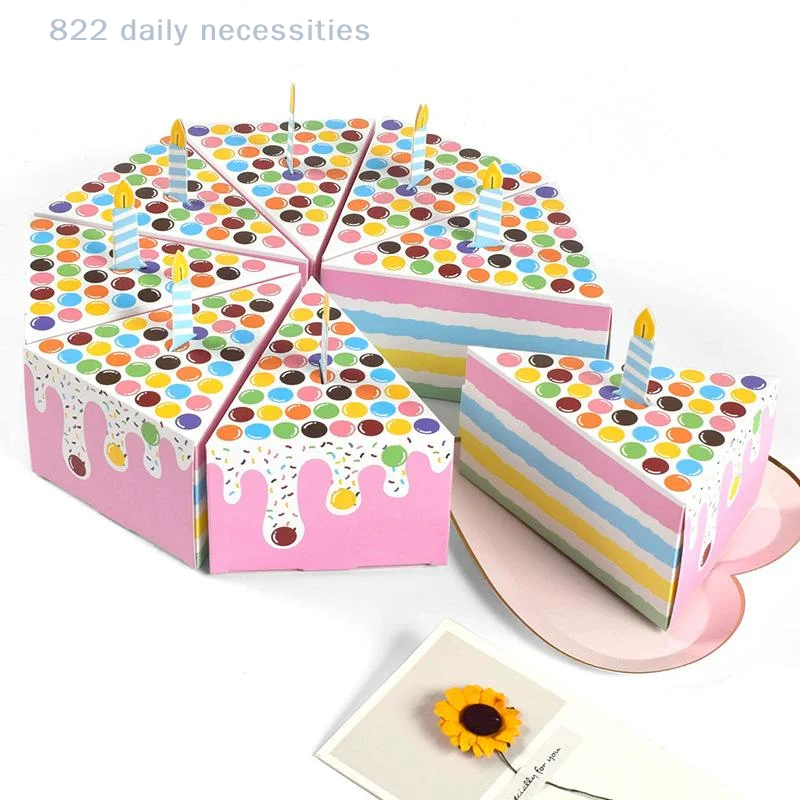 8Pcs Triangular Cake Shaped Paper Gift Box Cookie Candy Baby Shower Favors Treat Kids Birthday Party Dessert Packaging Boxes
8Pcs Triangular Cake Shaped Paper Gift Box Cookie Candy Baby Shower Favors Treat Kids Birthday Party Dessert Packaging Boxes