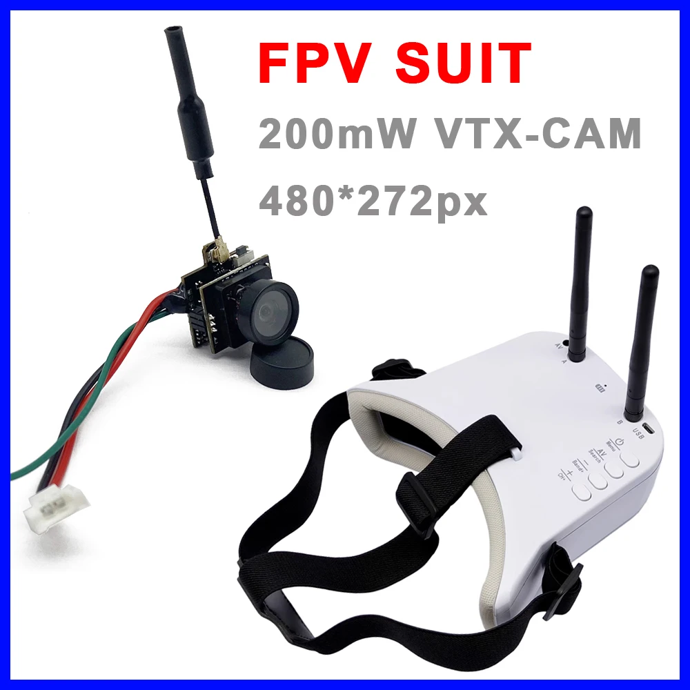 5.8G 48CH Dual Antennas FPV Goggles Monitor Video Glasses Headset and 5.8G 200mW vtx transmitter fpv camera use for Racing Drone
5.8G 48CH Dual Antennas FPV Goggles Monitor Video Glasses Headset and 5.8G 200mW vtx transmitter fpv camera use for Racing Drone