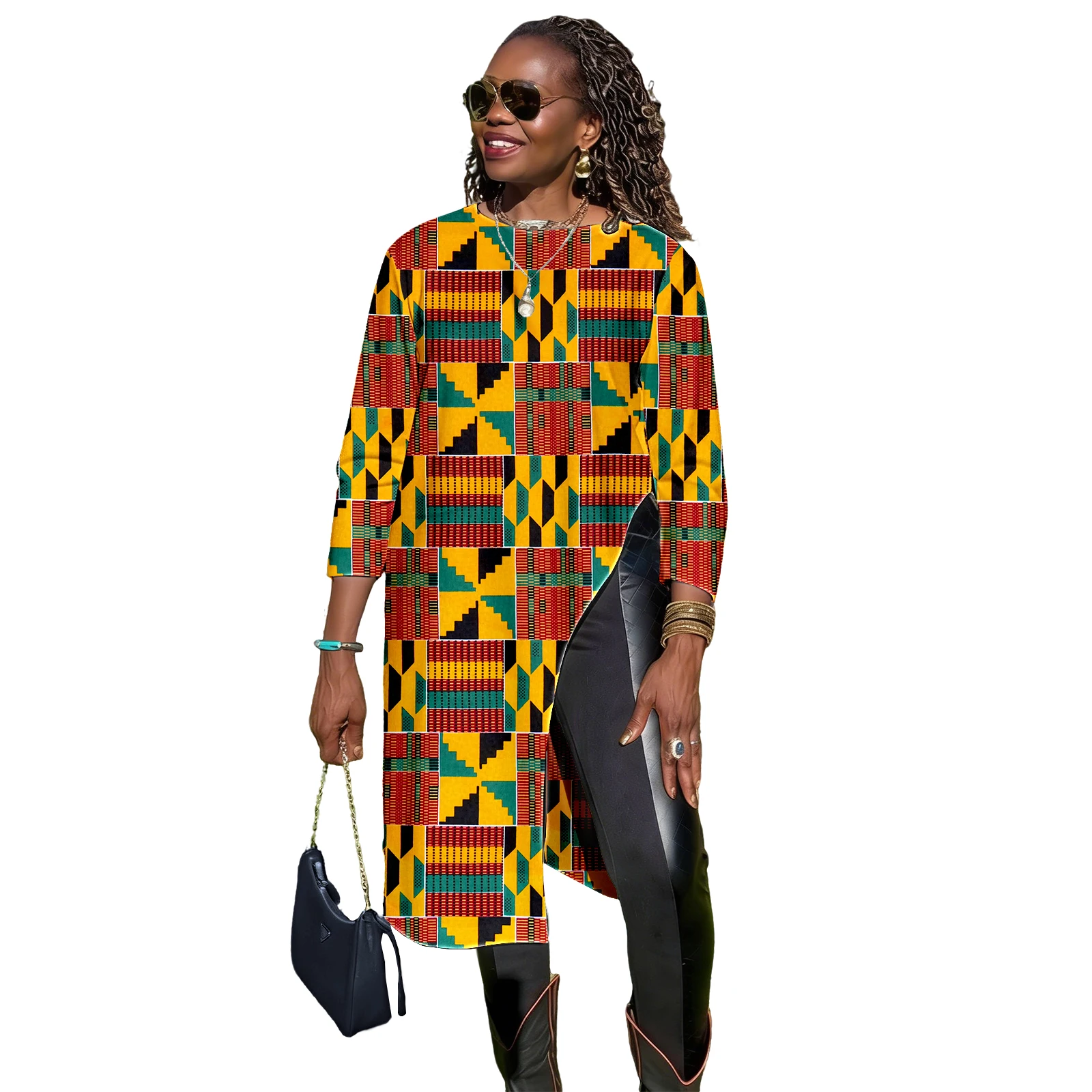 Women's African Kente Print Tunic Top 3/4 Sleeve Asymmetrical Hem Dashiki Outfit Work Daily Wear Weddings
Women's African Kente Print Tunic Top 3/4 Sleeve Asymmetrical Hem Dashiki Outfit Work Daily Wear Weddings
