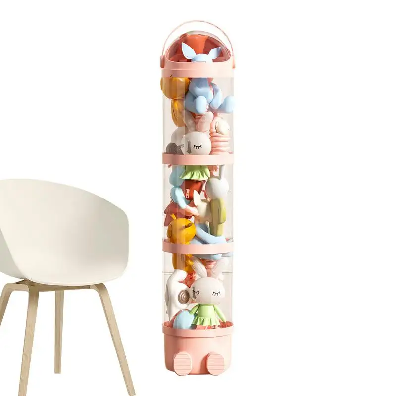 Трубка для хранения игрушек 63,7 дюйма, ведро для игрушек, прозрачное ведро для куклы, 4-слойный держатель для куклы для детской комнаты, спальни, общежития 
Трубка для хранения игрушек 63,7 дюйма, ведро для игрушек, прозрачное ведро для куклы, 4-слойный держатель для куклы для детской комнаты, спальни, общежития