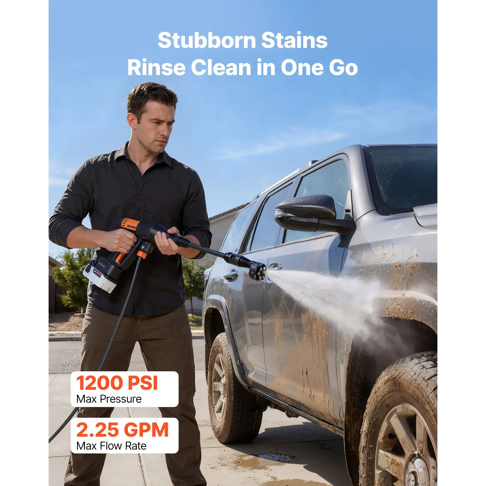 Cordless Pressure Washer, 1200PSI MAX Portable Pressure Washer with Brushless Motor, Dual Batteries, 6-in-1 Nozzle & Water Hose, 4 Speed Adjustable, Handheld Power Cleaner for Home Garden Patio
Cordless Pressure Washer, 1200PSI MAX Portable Pressure Washer with Brushless Motor, Dual Batteries, 6-in-1 Nozzle & Water Hose, 4 Speed Adjustable, Handheld Power Cleaner for Home Garden Patio
