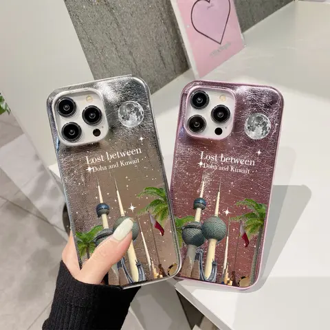 Aangepaste Naam lederen telefoon case voor iphone 16 15 14 plus 13 12 11 pro max cover Luxe Koeweit diy funda palm gevallen carcasa