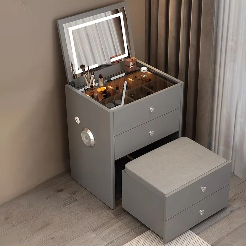 Grey Integrated Dressing Table Girls Modern Small Charm Dressers Makeup Organizer Multifunctional Coiffeuse Home Furniture
Grey Integrated Dressing Table Girls Modern Small Charm Dressers Makeup Organizer Multifunctional Coiffeuse Home Furniture