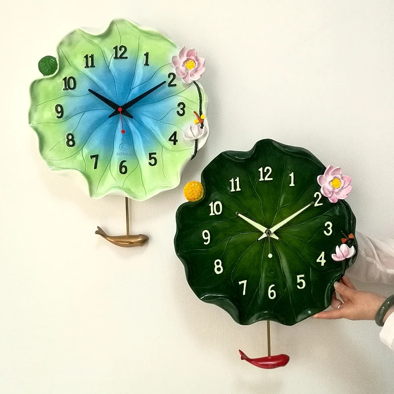 3D Decor wall clock for bedroom 14" Mute Swing Garden Lotus Leaf Resin Wall Clock Fun Luminous for Room New Consumer Electronics
3D Decor wall clock for bedroom 14" Mute Swing Garden Lotus Leaf Resin Wall Clock Fun Luminous for Room New Consumer Electronics