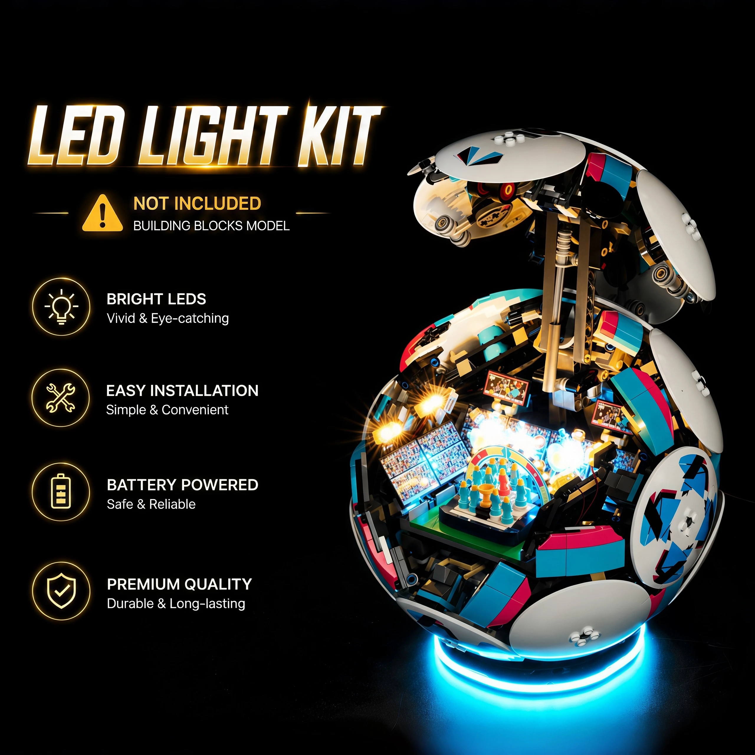HPROSPER LED Accessory Light (No Model) For LEGO 43019 World Cup Football Matches Easy Install Hidden Wiring
HPROSPER LED Accessory Light (No Model) For LEGO 43019 World Cup Football Matches Easy Install Hidden Wiring