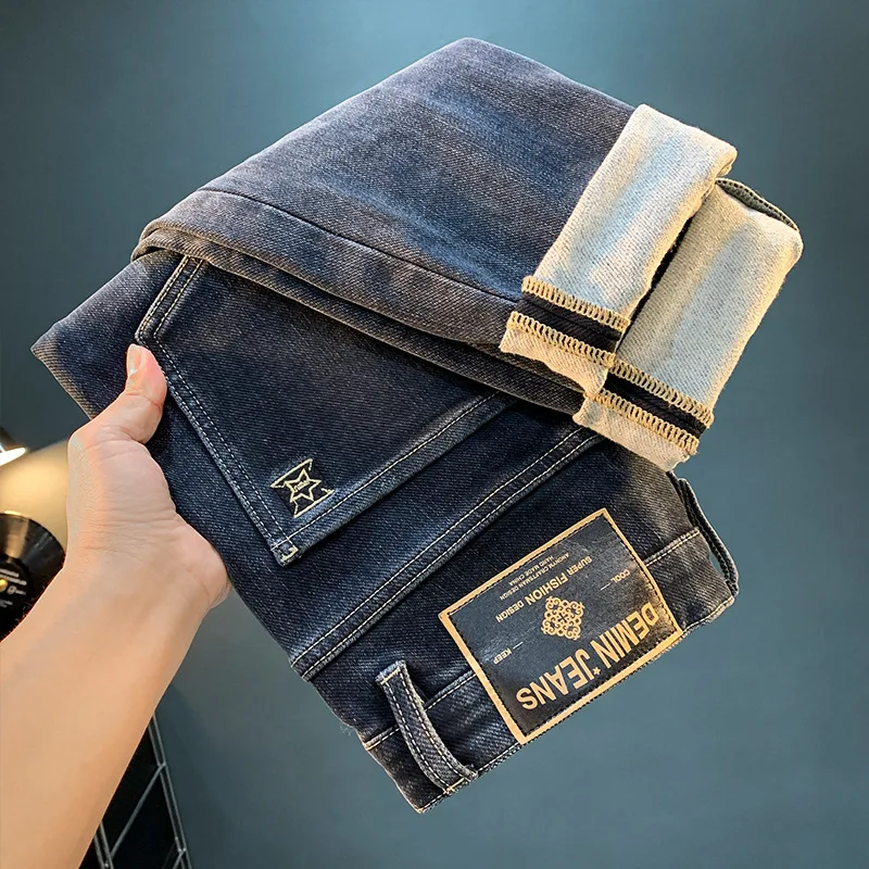 Fashion Embroidered Printed Men's Jeans Fleece Lined Padded Warm Keeping Winter Trendy High-End Slim Fit Skinny Pants
Fashion Embroidered Printed Men's Jeans Fleece Lined Padded Warm Keeping Winter Trendy High-End Slim Fit Skinny Pants