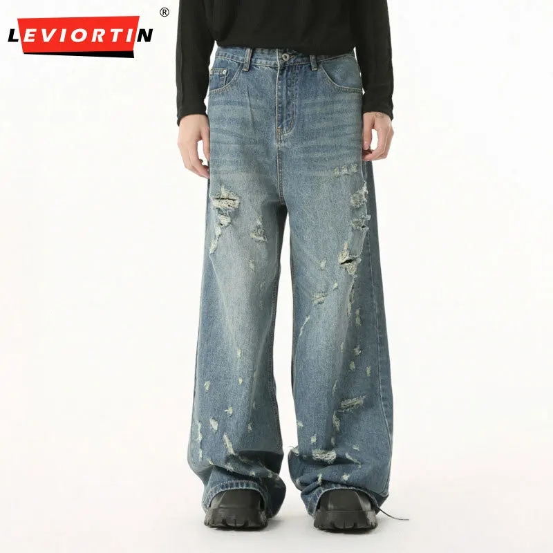 Four season men's clothing, niche, irregular, worn out, worn-out, distressed, fashionable, high street straight leg jeans
Four season men's clothing, niche, irregular, worn out, worn-out, distressed, fashionable, high street straight leg jeans