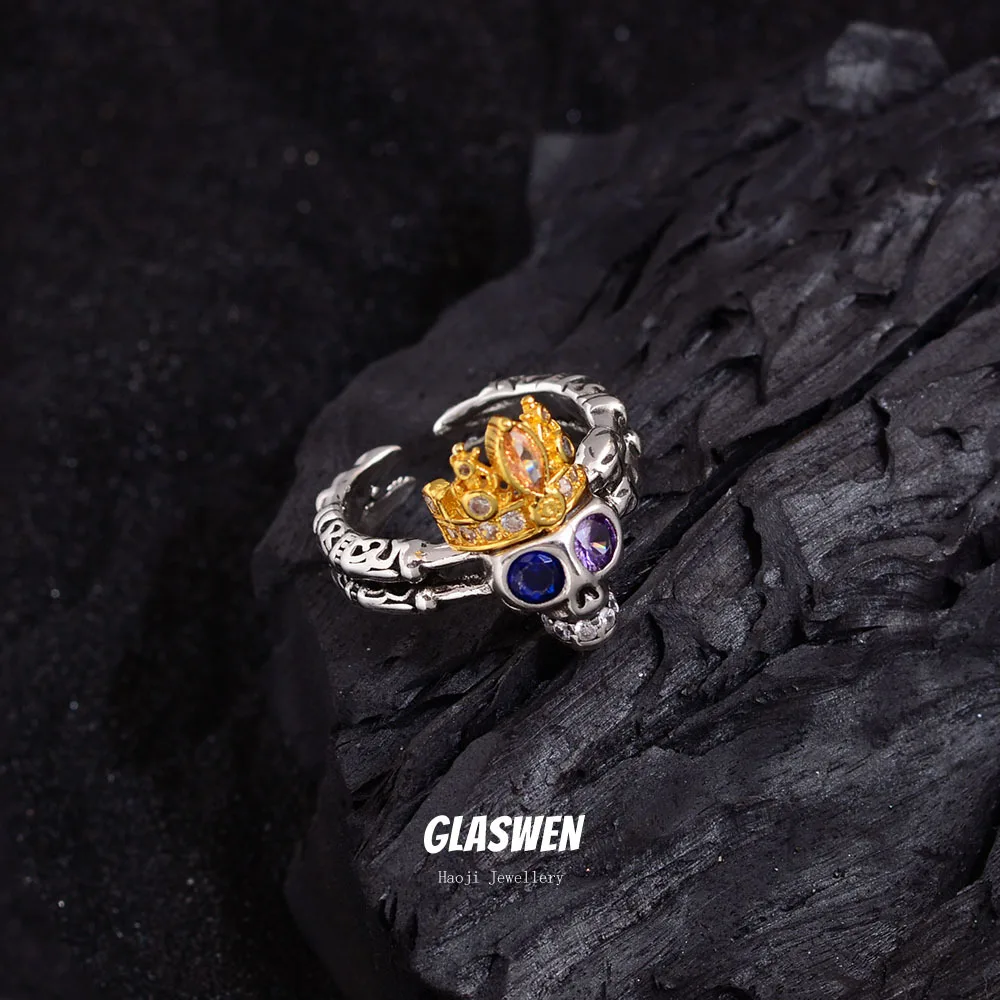 New Arrival Vintage King's Skull Shiny Colorful CZ Zircon 925 Sterling Silver Unisex Ring Jewelry For Women Man Gifts Never Fade
New Arrival Vintage King's Skull Shiny Colorful CZ Zircon 925 Sterling Silver Unisex Ring Jewelry For Women Man Gifts Never Fade
