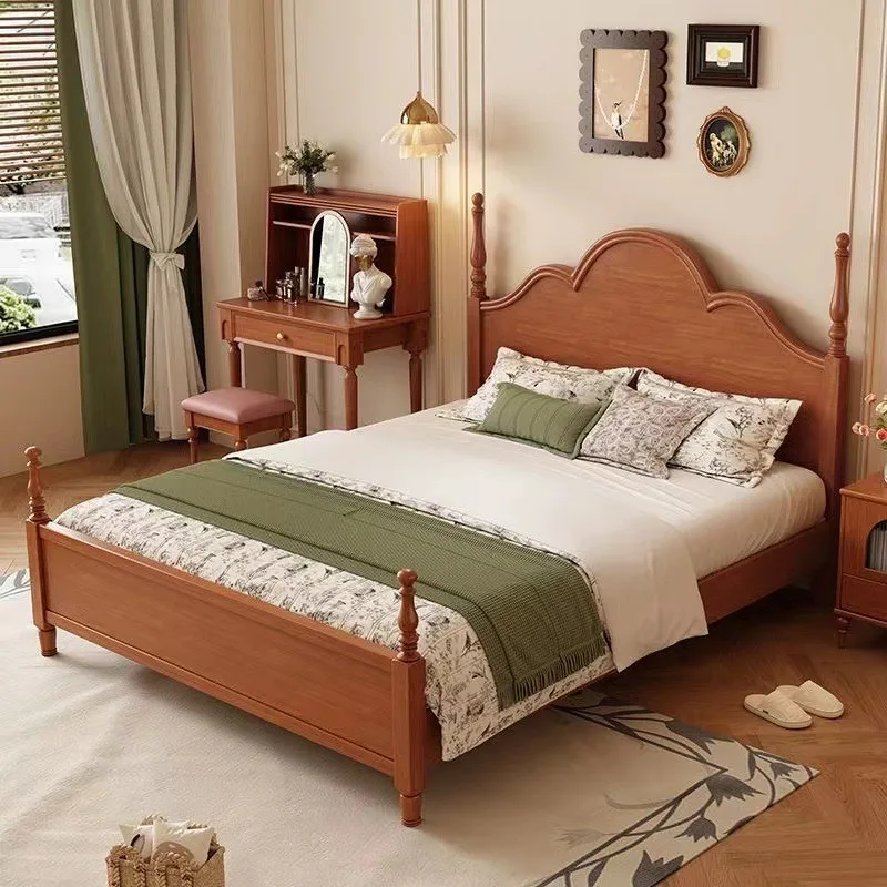 Nordic solid wood wedding bed retro Chinese style double bed master bedroom modern simple American light luxury princess
Nordic solid wood wedding bed retro Chinese style double bed master bedroom modern simple American light luxury princess