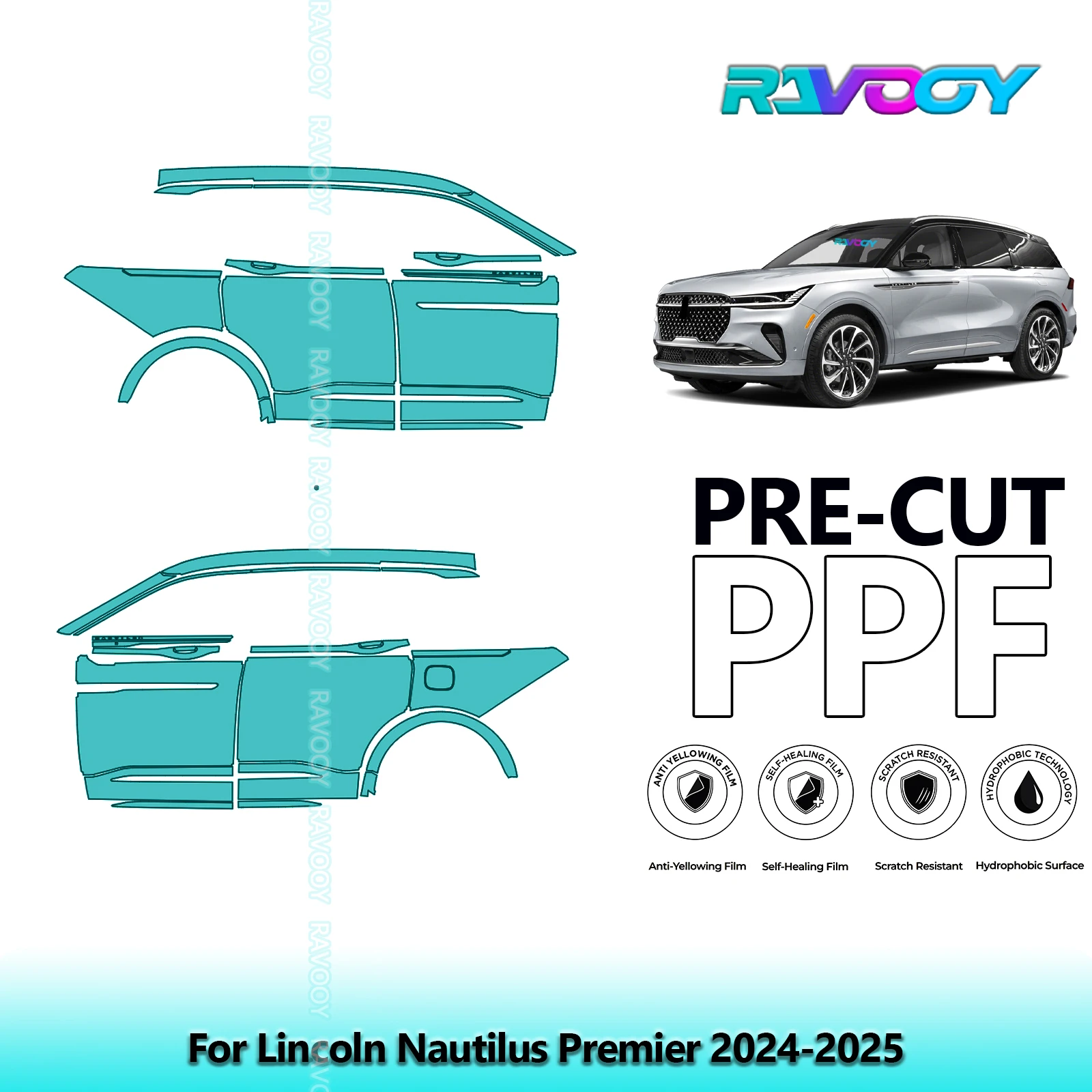 For Lincoln Nautilus Premier 2024-2025 8.5mil Clear Matte Pre-Cut PPF Door & A/B Pillar Kit TPU Paint Protection Film Set
For Lincoln Nautilus Premier 2024-2025 8.5mil Clear Matte Pre-Cut PPF Door & A/B Pillar Kit TPU Paint Protection Film Set