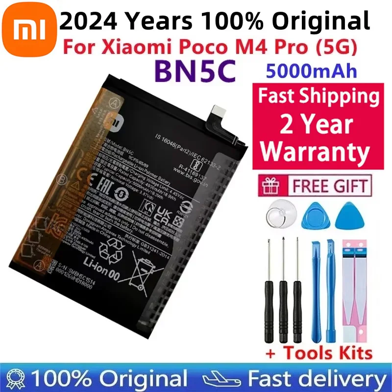 2024 Years New Original 5000mAh High Quality Xiao Mi BN5C Battery For Xiaomi Poco M4 Pro 5G Phone Bateria Batteries + Tools
2024 Years New Original 5000mAh High Quality Xiao Mi BN5C Battery For Xiaomi Poco M4 Pro 5G Phone Bateria Batteries + Tools