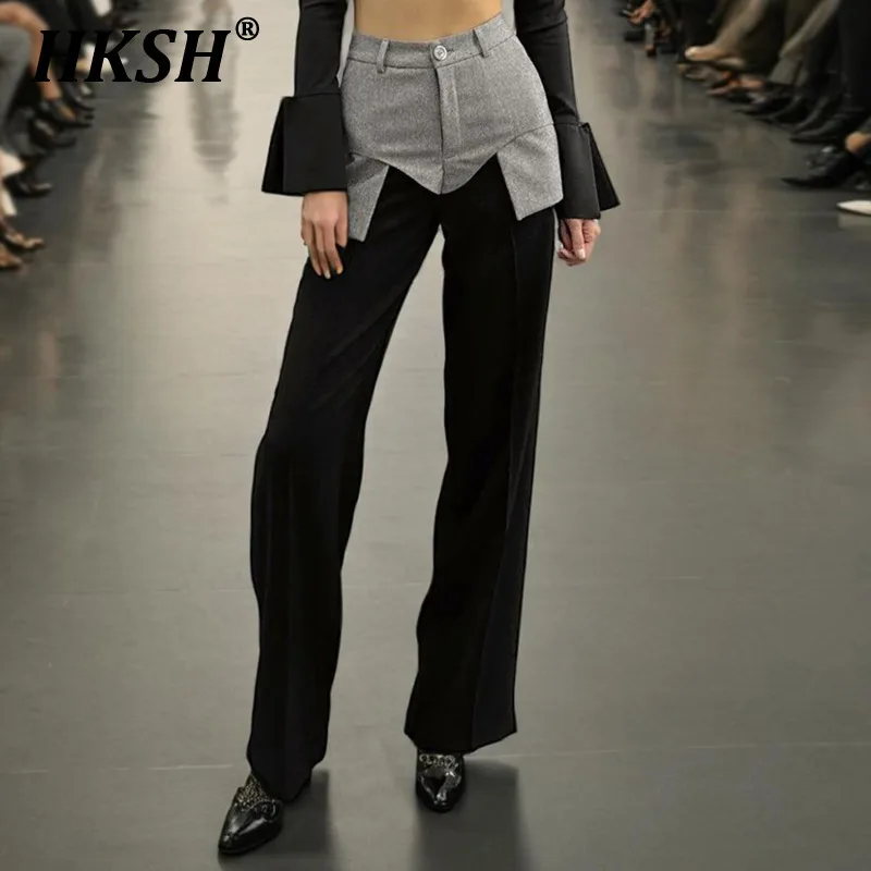 HKSH Summer New Women's Tide Ins Fashion Elegant Temperament High Waisted Patchwork Straight Slimming Casual Trendy Pants HK6140
HKSH Summer New Women's Tide Ins Fashion Elegant Temperament High Waisted Patchwork Straight Slimming Casual Trendy Pants HK6140