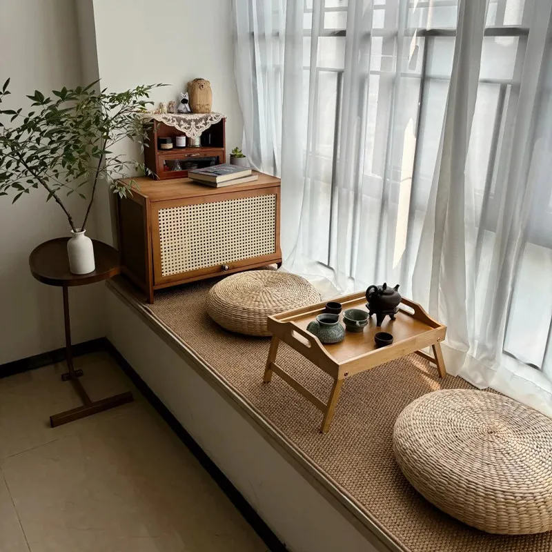 Balcony Storage Cabinet with Window Seat Design, Chinese Style Nanmu Bamboo Multi-Tier Organizer for Books Plants Display
Balcony Storage Cabinet with Window Seat Design, Chinese Style Nanmu Bamboo Multi-Tier Organizer for Books Plants Display