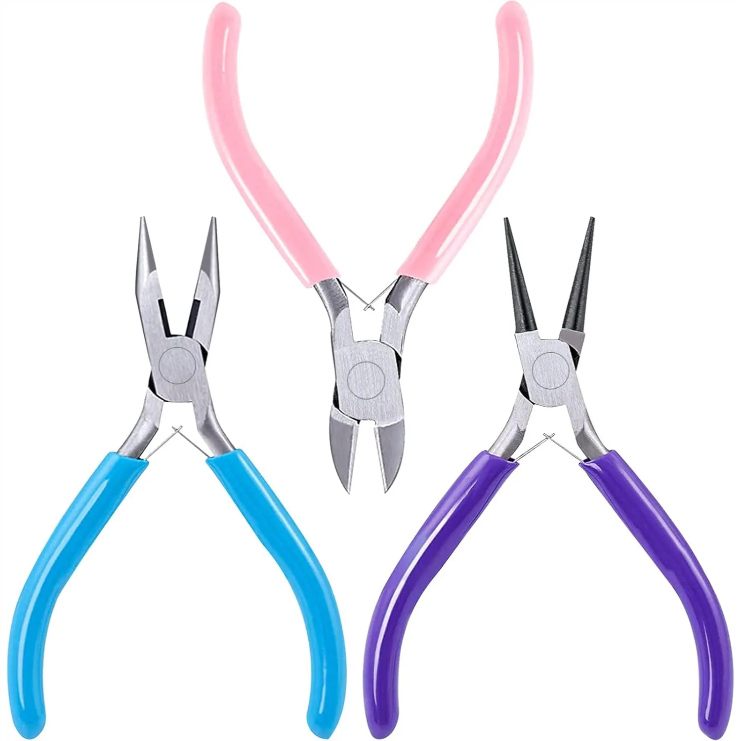 3-Piece Jewelry Pliers Set with Needle Nose, Round Nose, and Wire Cutters for Crafting and Repair
3-Piece Jewelry Pliers Set with Needle Nose, Round Nose, and Wire Cutters for Crafting and Repair