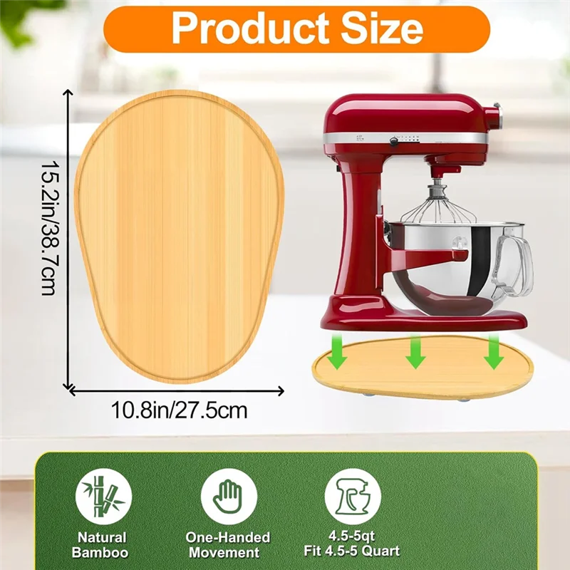 -X07A Бамбуковый слайдер для миксера Kitchenaid 5-8 Qt с подъемной чашей, аксессуары для хранения кухонной столешницы
-X07A Бамбуковый слайдер для миксера Kitchenaid 5-8 Qt с подъемной чашей, аксессуары для хранения кухонной столешницы