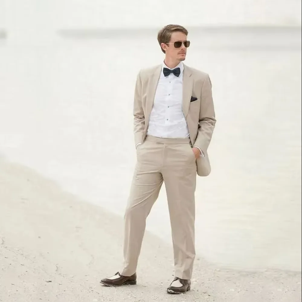 Beige Men's Suits Wedding Clothing Groom Full Set Single Breasted Notch Lapel Skinny 2 Piece Jacket Pants Slim Fit Prom Party
Beige Men's Suits Wedding Clothing Groom Full Set Single Breasted Notch Lapel Skinny 2 Piece Jacket Pants Slim Fit Prom Party
