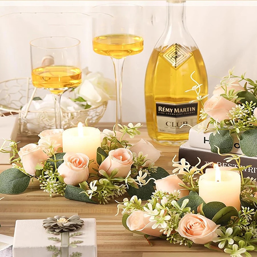 Fake Candle Ring Garland Colorful Flower Garland Candle Holder Set Home Wedding Party Table Centerpiece(2PCS)
Fake Candle Ring Garland Colorful Flower Garland Candle Holder Set Home Wedding Party Table Centerpiece(2PCS)