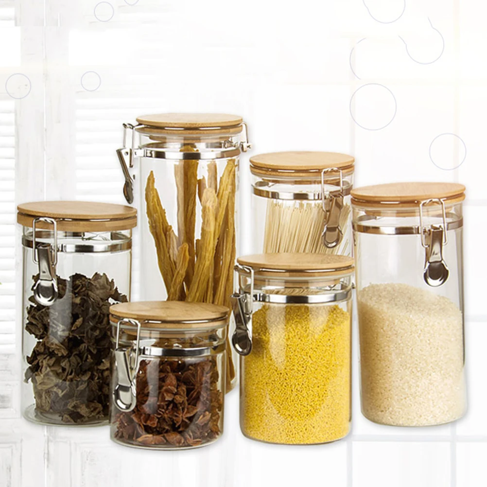 Glass Jar Dry Food Storage Tea Pot Household Accessory Containers Sealed Canisters Wooden Nuts
Glass Jar Dry Food Storage Tea Pot Household Accessory Containers Sealed Canisters Wooden Nuts