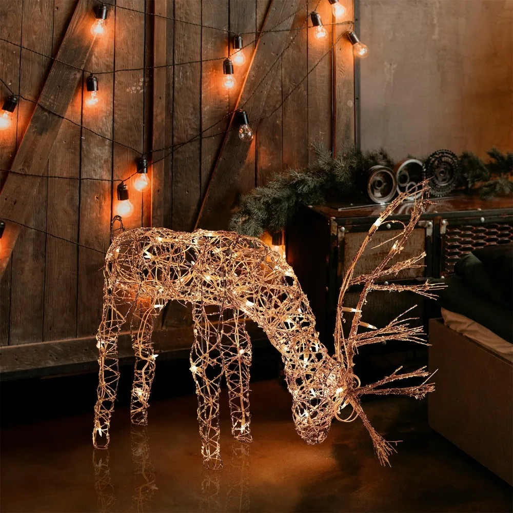 24 Tall Outdoor Rattan Grazing Reindeer LED Lighted Lawn Decoration for Christmas Holiday Yard Garden Display
24 Tall Outdoor Rattan Grazing Reindeer LED Lighted Lawn Decoration for Christmas Holiday Yard Garden Display