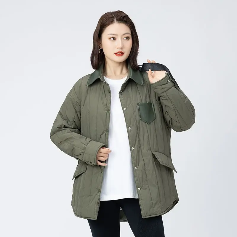 Spring and Autumn New Women's Jacket Loose Commuter Collar Lightweight Cotton Jacket
Spring and Autumn New Women's Jacket Loose Commuter Collar Lightweight Cotton Jacket