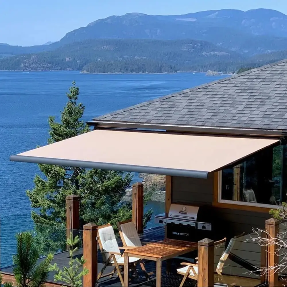 Outdoor Patio Awnings Electric Retractable Motorised Full Cassette Awning with Waterproof Fabric Cafe Store with Led Light Kit
Outdoor Patio Awnings Electric Retractable Motorised Full Cassette Awning with Waterproof Fabric Cafe Store with Led Light Kit