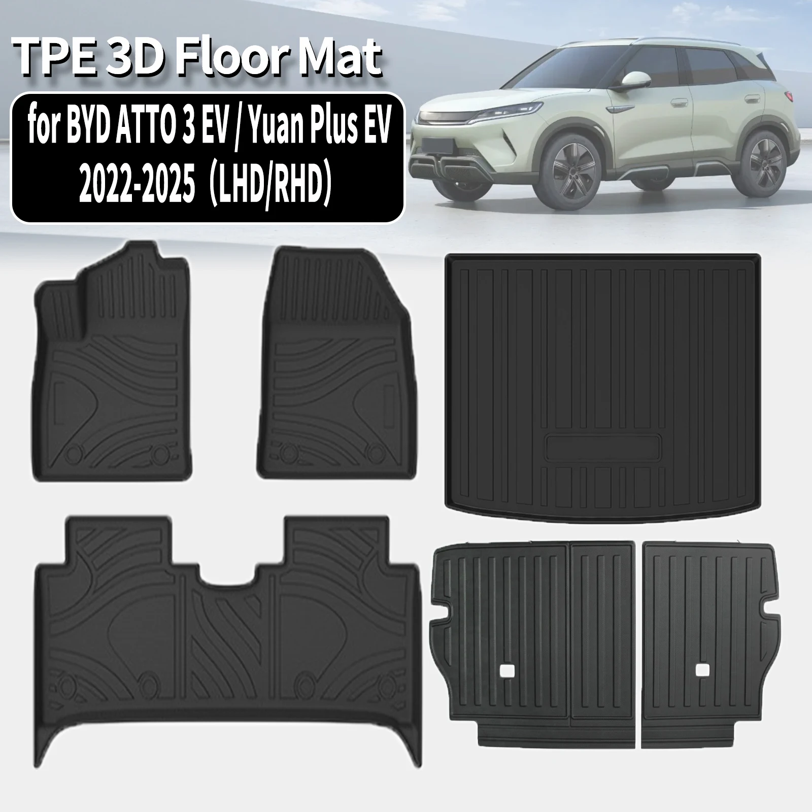 for BYD ATTO 3 Yuan Plus EV 2023 2024 2025 Eco-Friendly TPE Floor Mats Non-Slip Dustproof Car Interior Accessories
for BYD ATTO 3 Yuan Plus EV 2023 2024 2025 Eco-Friendly TPE Floor Mats Non-Slip Dustproof Car Interior Accessories
