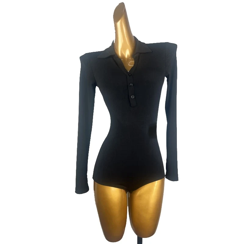 Latin Dance Costume Jumpsuit Female Adult Long Sleeved Shirt Collar Top Practice Clothes Women Chacha Rumba Costumes DQL9679
Latin Dance Costume Jumpsuit Female Adult Long Sleeved Shirt Collar Top Practice Clothes Women Chacha Rumba Costumes DQL9679