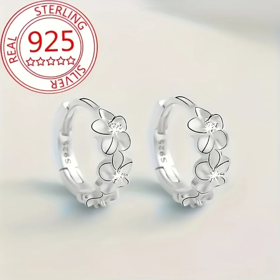 925 Sterling Silver Hoop Earrings With Sweet Flower Design Great For Everyday Wear Holidays And Gifts Vintage Bohemian Style
925 Sterling Silver Hoop Earrings With Sweet Flower Design Great For Everyday Wear Holidays And Gifts Vintage Bohemian Style