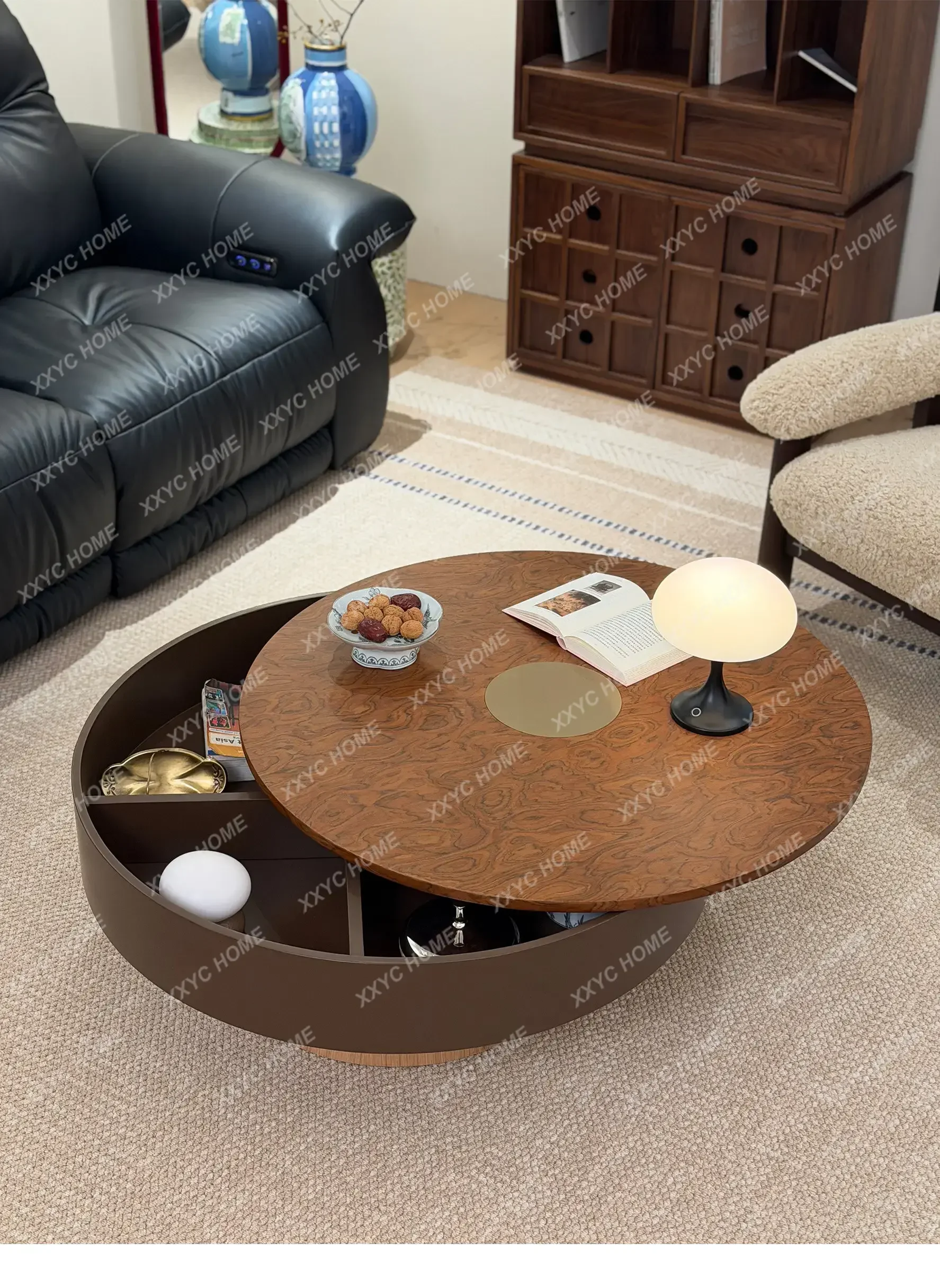 Return round coffee table medieval solid wood tea table living room tree tumor rotating storage coffee table
Return round coffee table medieval solid wood tea table living room tree tumor rotating storage coffee table