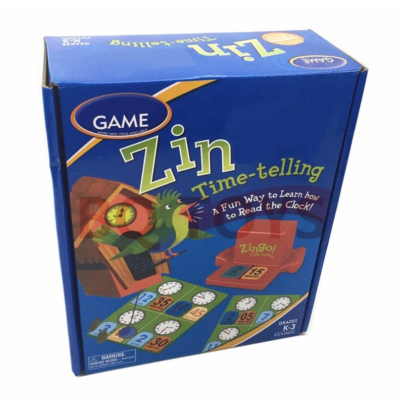BINGO Time-Telling Educational Game for Kids Fun Learning Bingo with a Zing