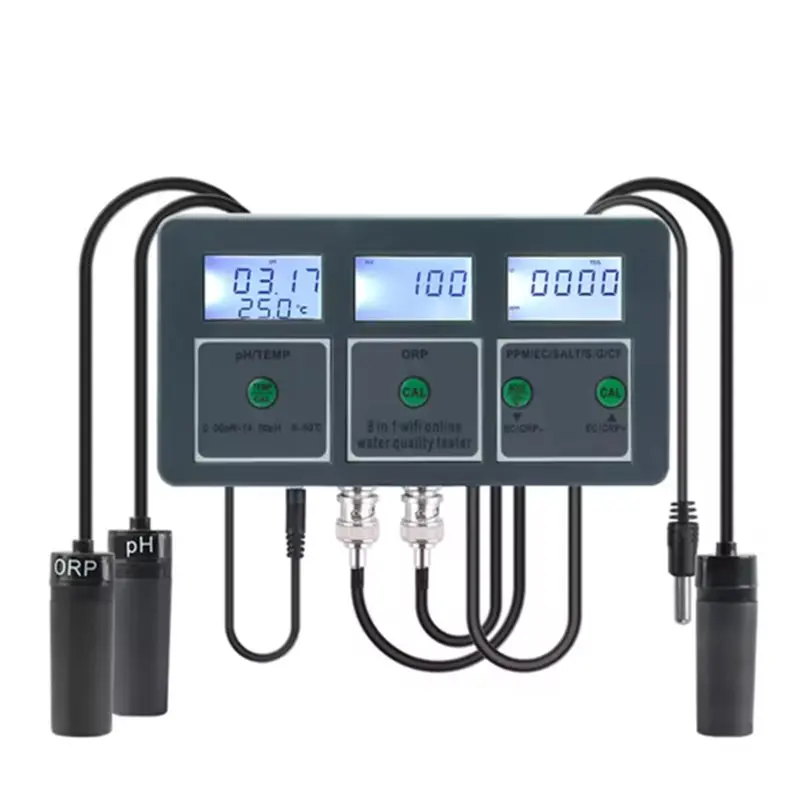 【A08I】Tuya Wifi 8 Functions In 1 Water Quality Detector S. G/PH EC/ORP TDS/CF/SALT/TEMP Analyzer Monitor EU Plug
【A08I】Tuya Wifi 8 Functions In 1 Water Quality Detector S. G/PH EC/ORP TDS/CF/SALT/TEMP Analyzer Monitor EU Plug
