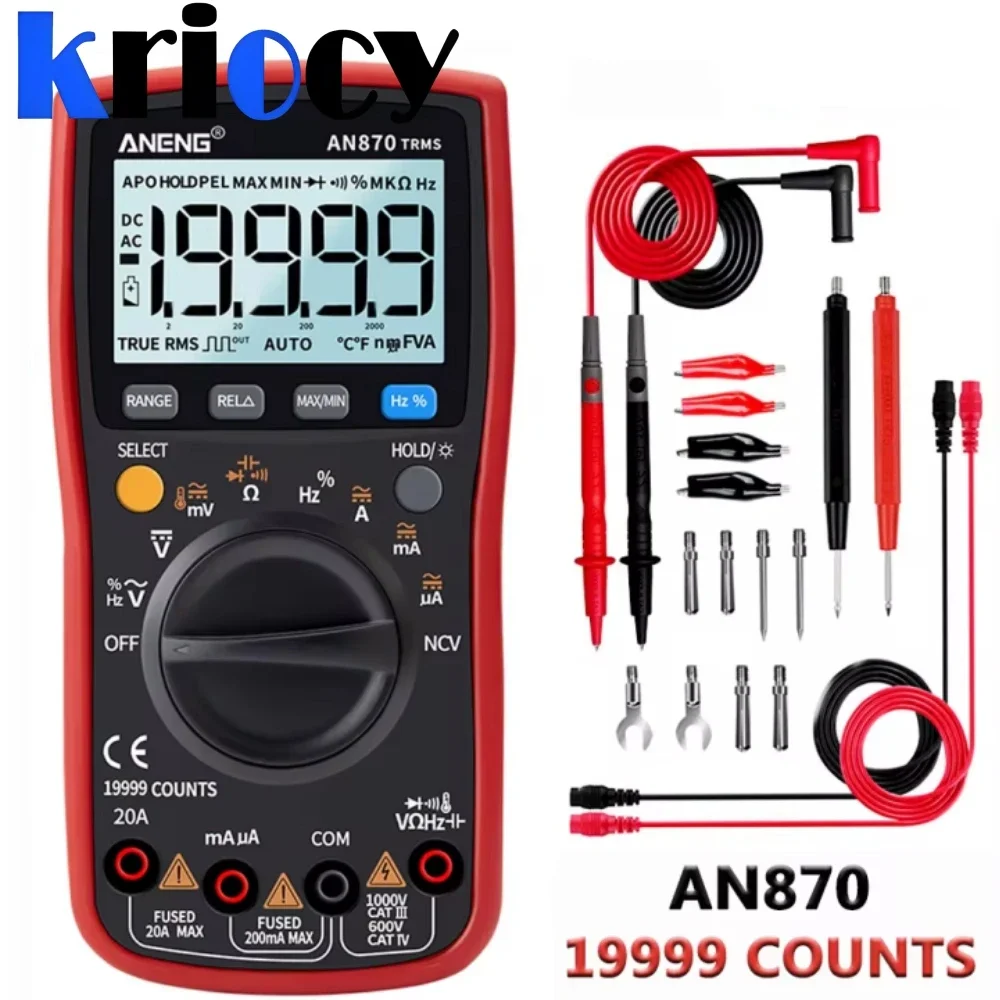 ANENG AN870 Digital Multimeter 19999 Counts True Rms Multimeters Transistor Tester Voltimetro Profesional Capacitance Meter
ANENG AN870 Digital Multimeter 19999 Counts True Rms Multimeters Transistor Tester Voltimetro Profesional Capacitance Meter