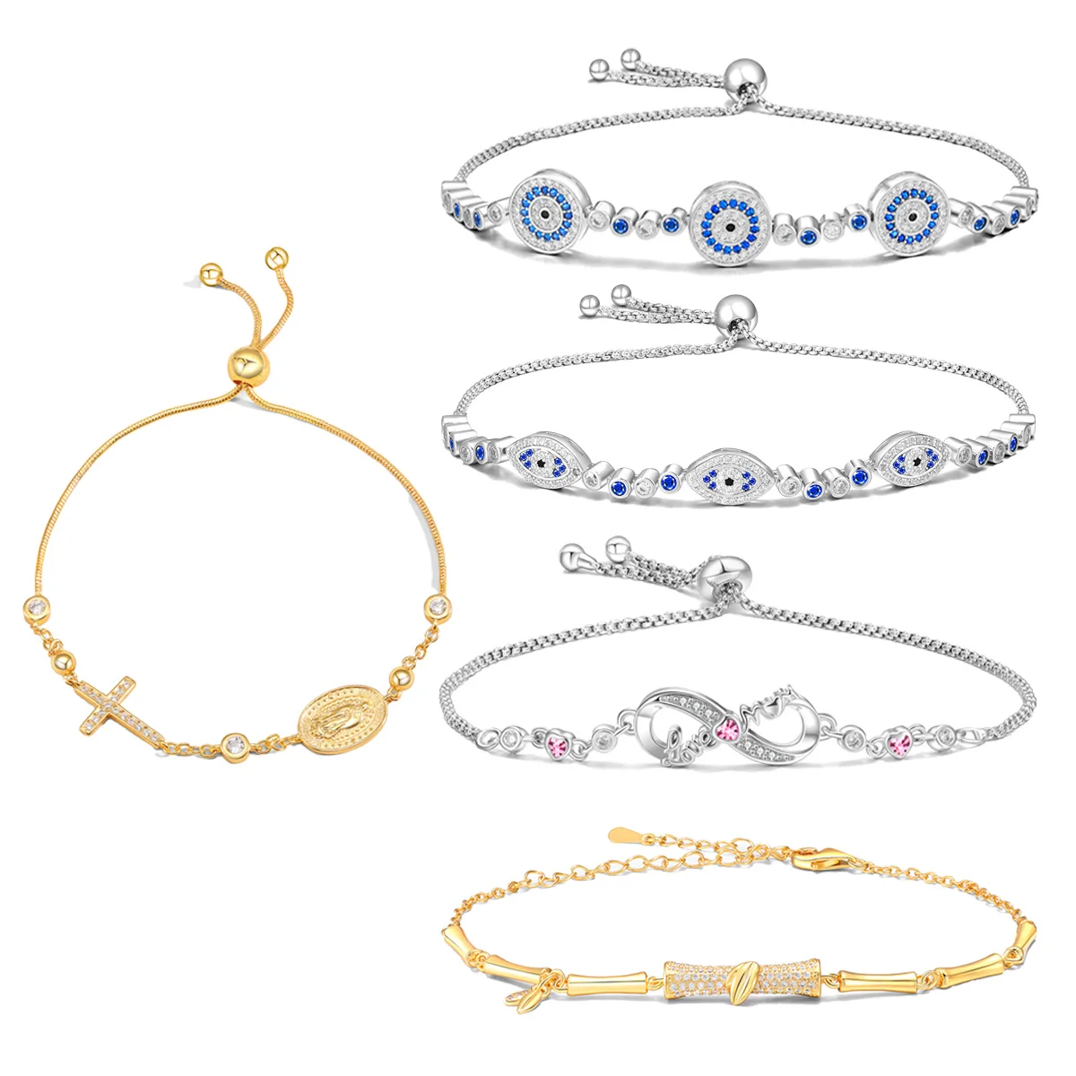 Bracelet Silver 925 Size Original Infinite love Adjustable Blue Eye Bead Crosss Zircon Bracelets Charms Birthday Jewelry Gifts
Bracelet Silver 925 Size Original Infinite love Adjustable Blue Eye Bead Crosss Zircon Bracelets Charms Birthday Jewelry Gifts